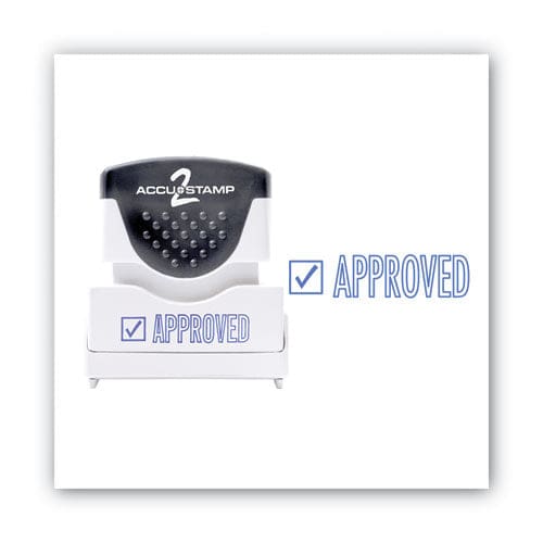 ACCUSTAMP2 Pre-inked Shutter Stamp Blue Approved 1.63 X 0.5 - Office - ACCUSTAMP2®