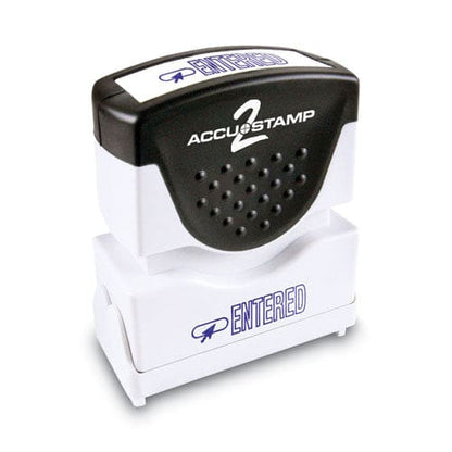 ACCUSTAMP2 Pre-inked Shutter Stamp Blue Entered 1.63 X 0.5 - Office - ACCUSTAMP2®