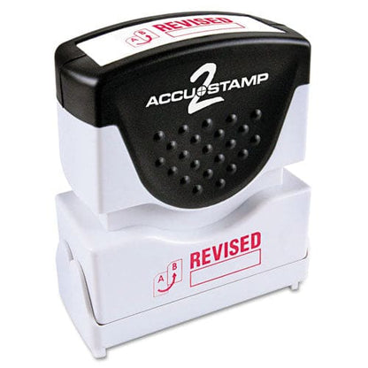 ACCUSTAMP2 Pre-inked Shutter Stamp Red Revised 1.63 X 0.5 - Office - ACCUSTAMP2®