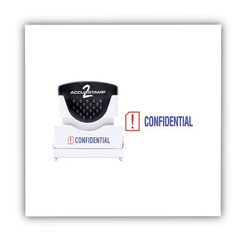 ACCUSTAMP2 Pre-inked Shutter Stamp Red/blue Confidential 1.63 X 0.5 - Office - ACCUSTAMP2®