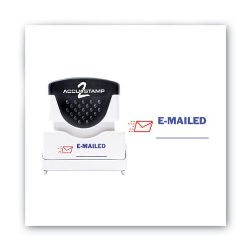 ACCUSTAMP2 Pre-inked Shutter Stamp Red/blue Emailed 1.63 X 0.5 - Office - ACCUSTAMP2®