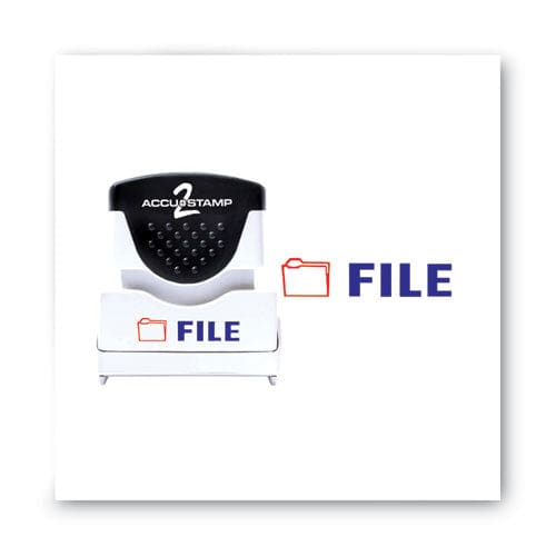 ACCUSTAMP2 Pre-inked Shutter Stamp Red/blue File 1.63 X 0.5 - Office - ACCUSTAMP2®