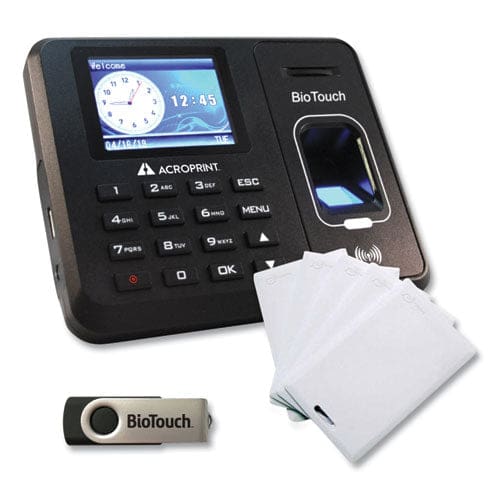 Acroprint Biotouch Time Clock And Badges Bundle 10,000 Employees Black - Office - Acroprint®