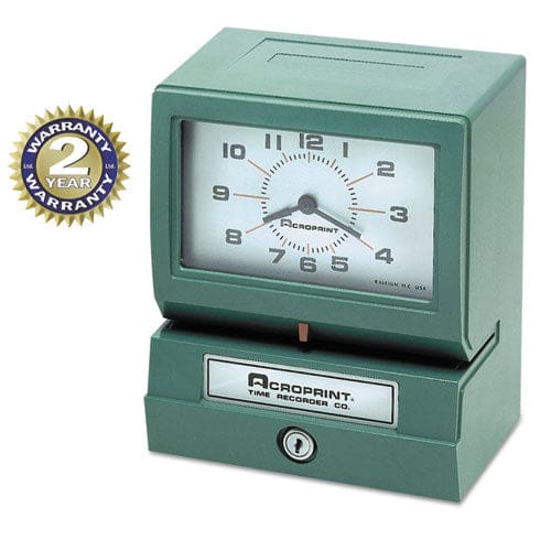Acroprint Model 150 Heavy-duty Time Recorder Automatic Operation Month/date/0-23 Hours/minutes Imprint Green - Office - Acroprint®