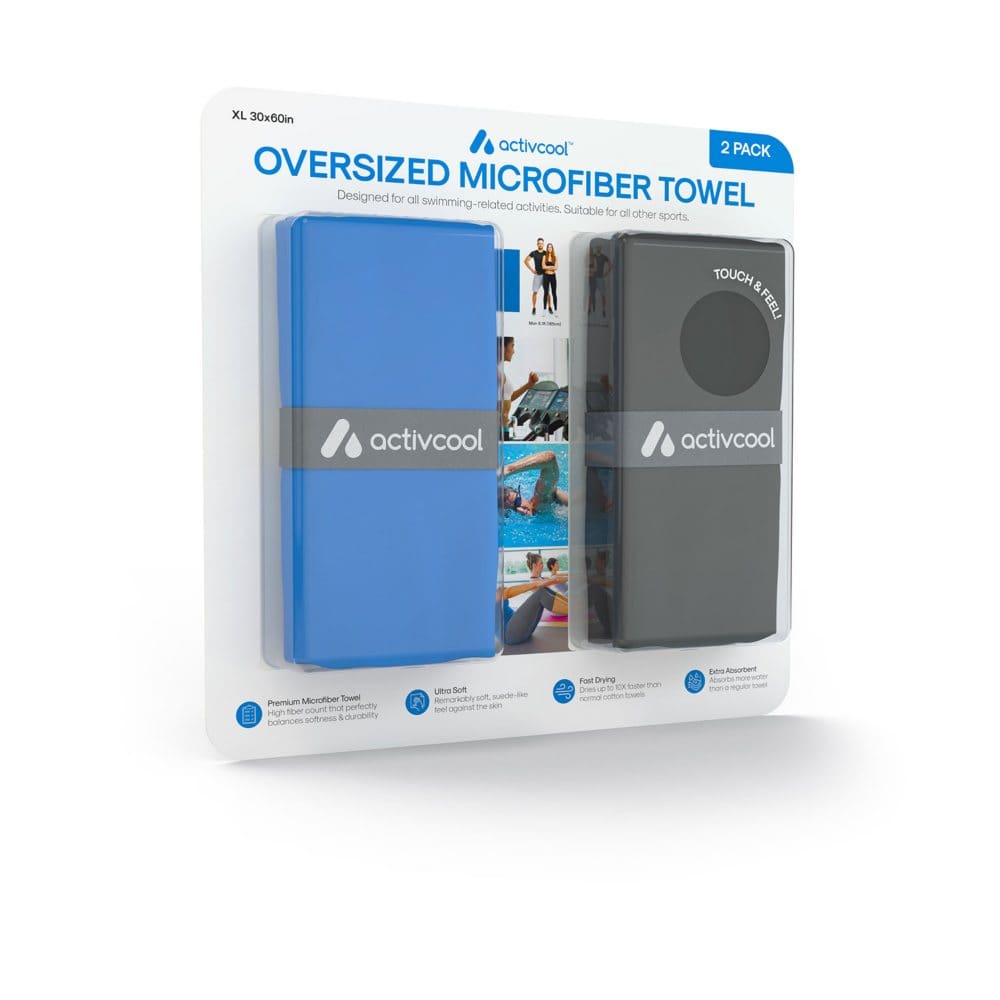 Activcool Oversized Microfiber Towel - 30x60 (2 pk.) - Camping Equipment - Activcool
