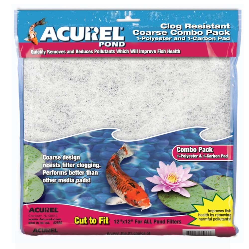 Acurel Coarse Combo Pack Polyester and Carbon Media Pad 12 in x 12 in 2 Pack - Pet Supplies - Acurel