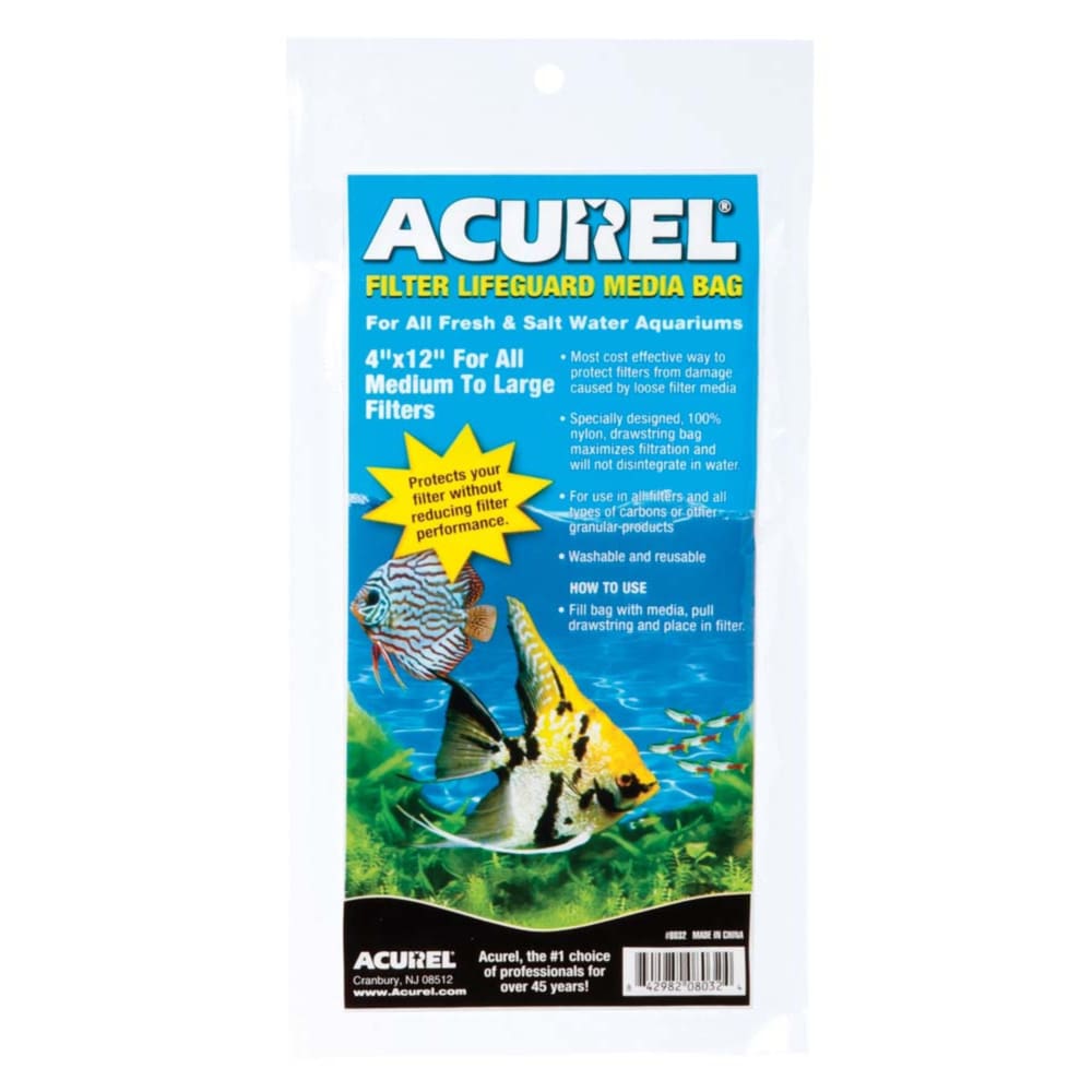 Acurel Filter Lifeguard Media Bag White 4 in x 12 in - Pet Supplies - Acurel