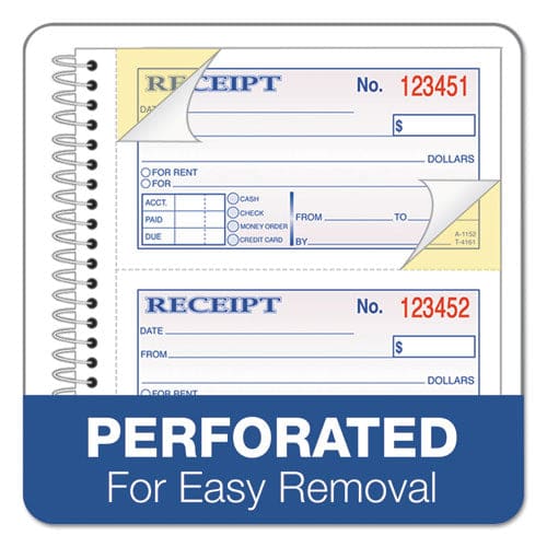 Adams 2-part Receipt Book Two-part Carbonless 4.75 X 2.75 4 Forms/sheet 200 Forms Total - Office - Adams®