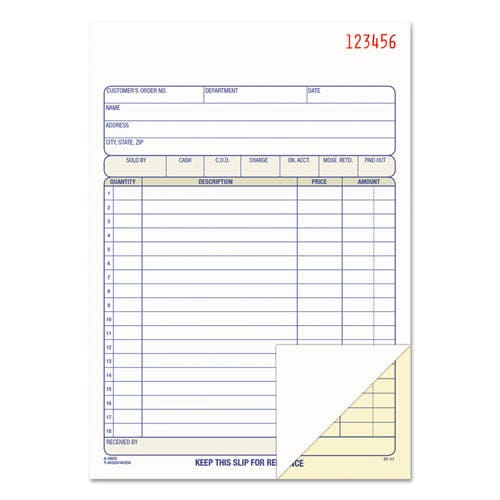 Adams 2-part Sales Book 12 Lines Two-part Carbon 3.38 X 6.69 50 Forms Total - Office - Adams®