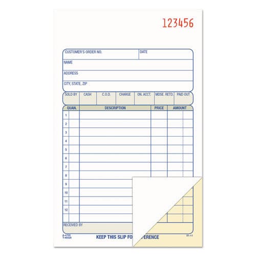 Adams 2-part Sales Book 12 Lines Two-part Carbon 6.69 X 4.19 50 Forms Total - Office - Adams®