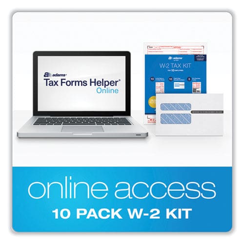 Adams 6-part W-2 Online Tax Kit Fiscal Year: 2022 Six-part Carbonless 8 X 5.5 2 Forms/sheet 10 Forms Total - Office - Adams®