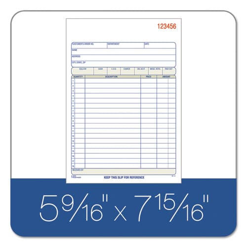 Adams Tops Sales/order Book Three-part Carbonless 7.95 X 5.56 50 Forms Total - Office - Adams®