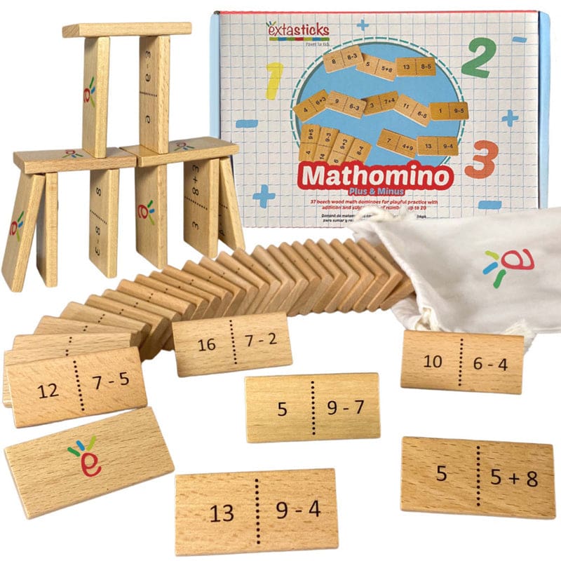 Add Sub Mathomino Domino Math Game (Pack of 2) - Dominoes - Extasticks LLC