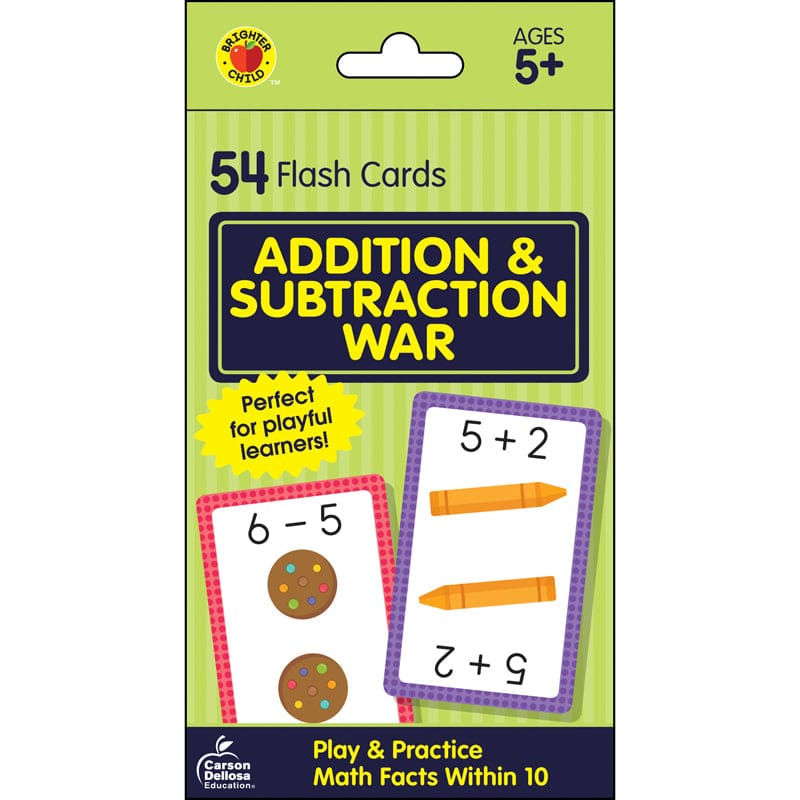 Add & Subtract War Flash Cards (Pack of 12) - Flash Cards - Carson Dellosa Education