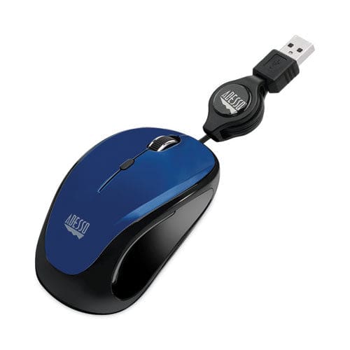 Adesso Illuminated Retractable Mouse Usb 2.0 Left/right Hand Use Dark Blue - Technology - Adesso