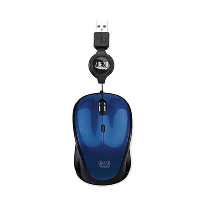 Adesso Illuminated Retractable Mouse Usb 2.0 Left/right Hand Use Dark Blue - Technology - Adesso