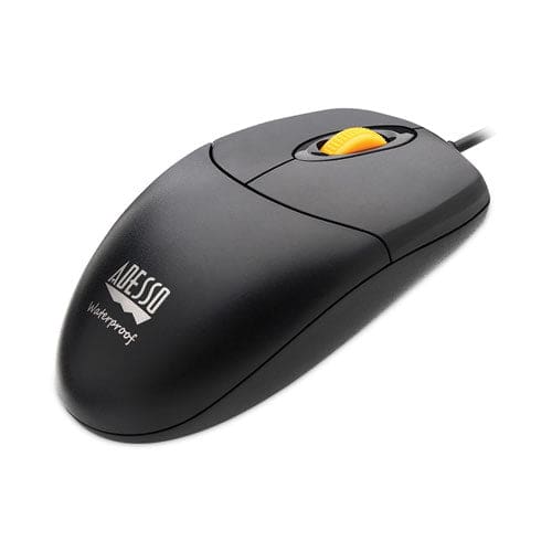 Adesso Imouse W3 Waterproof Antimicrobial Mouse With Magnetic Scroll Wheel Usb 2.0 Left/right Hand Use Black - Technology - Adesso