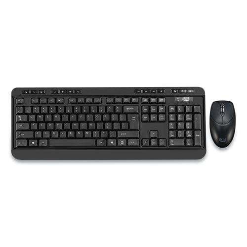 Adesso Wkb-1320cb Antimicrobial Wireless Desktop Keyboard And Mouse 2.4 Ghz Frequency/30 Ft Wireless Range Black - Technology - Adesso
