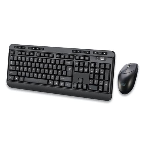 Adesso Wkb-1320cb Antimicrobial Wireless Desktop Keyboard And Mouse 2.4 Ghz Frequency/30 Ft Wireless Range Black - Technology - Adesso