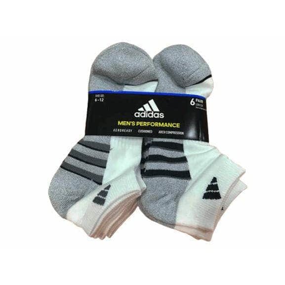 Adidas Men's Low Cut Socks, Size 6-12, 6-Pair-ShelHealth.Com