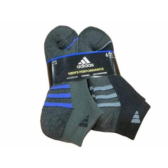 Adidas Men's Low Cut Socks, Size 6-12, 6-Pair-ShelHealth.Com