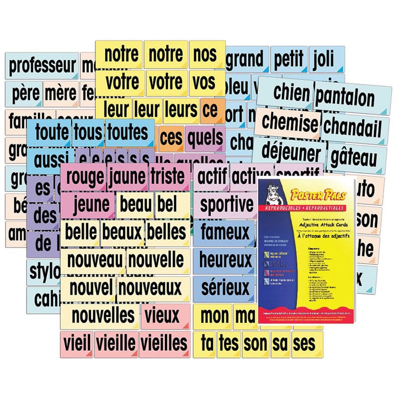 Adjective Attack Card Set French - Flash Cards - Poster Pals
