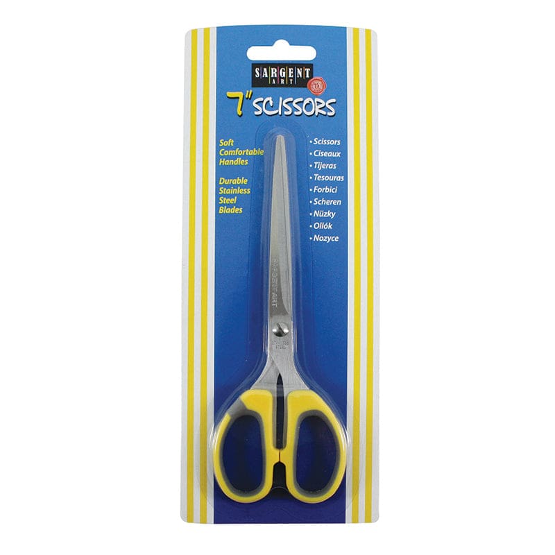 Adult Comfy Grip Scissors 7In Pointed Left Or Right Handed (Pack of 12) - Scissors - Sargent Art Inc.