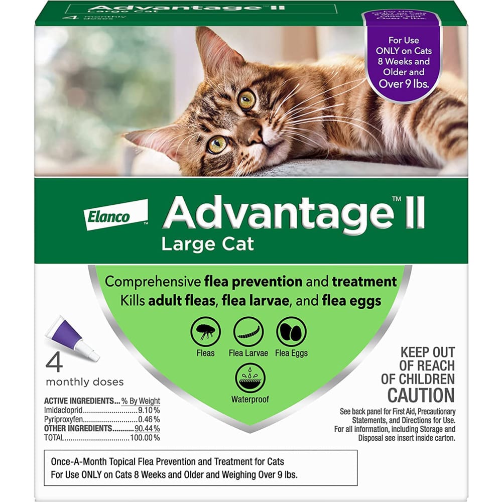 Advantage II Cat Large Purple 4-Pack - Pet Supplies - Advantage