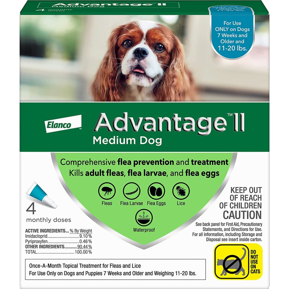 Advantage II Dog Meduim Teal 4-Pack - Pet Supplies - Advantage