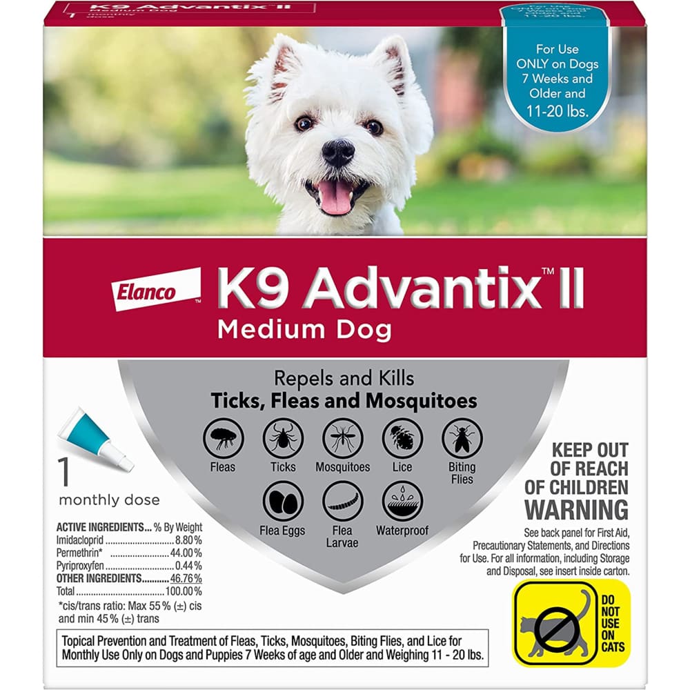 Advantage II Single Dose Medium Dog Teal - Pet Supplies - Advantage