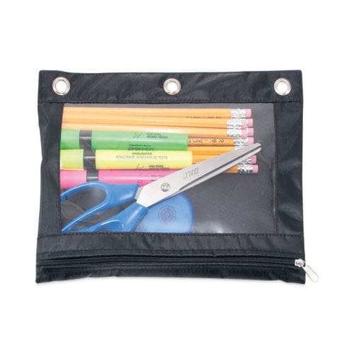 Advantus Binder Pencil Pouch 10 X 7.38 Black/clear 3/pack - School Supplies - Advantus