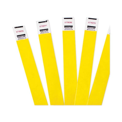 Advantus Crowd Management Wristbands Sequentially Numbered 10 X 0.75 Yellow 100/pack - Office - Advantus