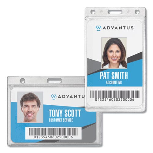 Advantus Frosted Two-card Rigid Badge Holders Vertical Frosted 2.5 X 4.13 Holder 2.13 X 3.38 Insert 25/box - Office - Advantus