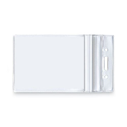 Advantus Resealable Id Badge Holders Vertical Frosted 3.68 X 5 Holder 2.62 X 3.75 Insert 50/pack - Office - Advantus