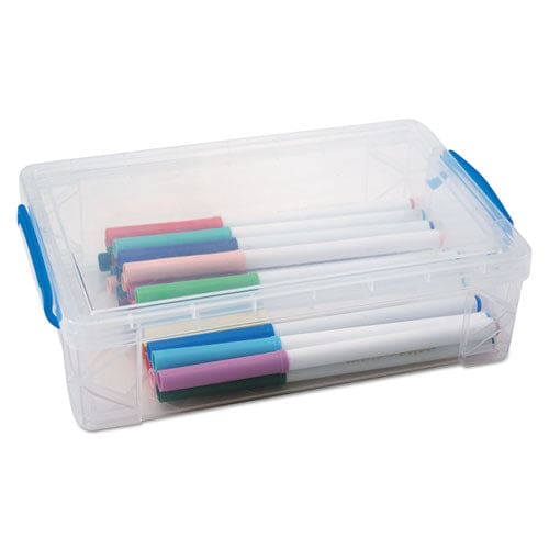 Advantus Super Stacker Large Pencil Box Plastic 9 X 5.5 X 2.62 Clear - School Supplies - Advantus