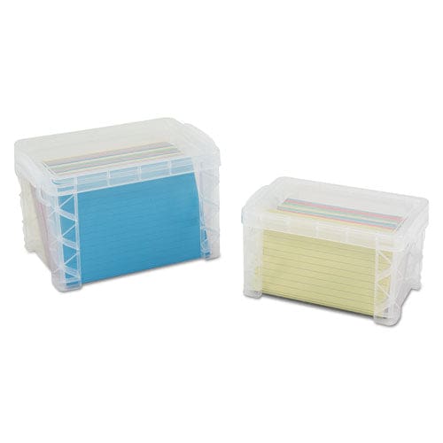 Advantus Super Stacker Storage Boxes Holds 500 4 X 6 Cards 7.25 X 5 X 4.75 Plastic Clear - School Supplies - Advantus