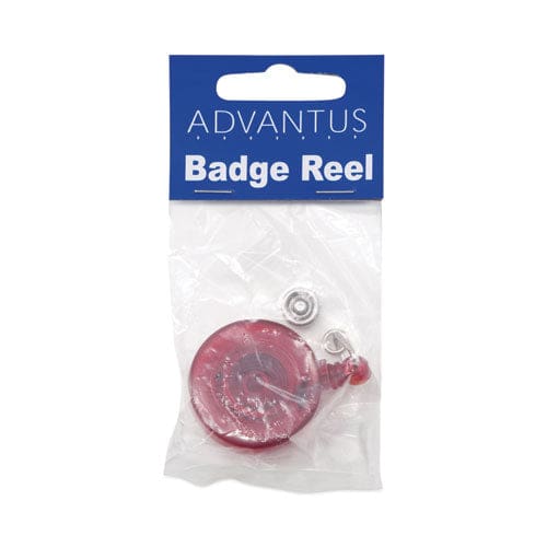 Advantus Translucent Retractable Id Card Reel 30 Extension Red 12/pack - Office - Advantus
