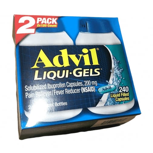 Advil Liqui-Gels Pain Reliever/Fever Reducer Liquid Filled Capsule, 240 Count - ShelHealth.Com