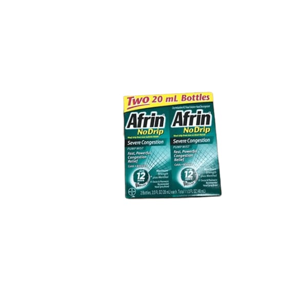 Afrin No Drip Severe Congestion Pump Mist, 2pk./3 fl. oz. - ShelHealth.Com