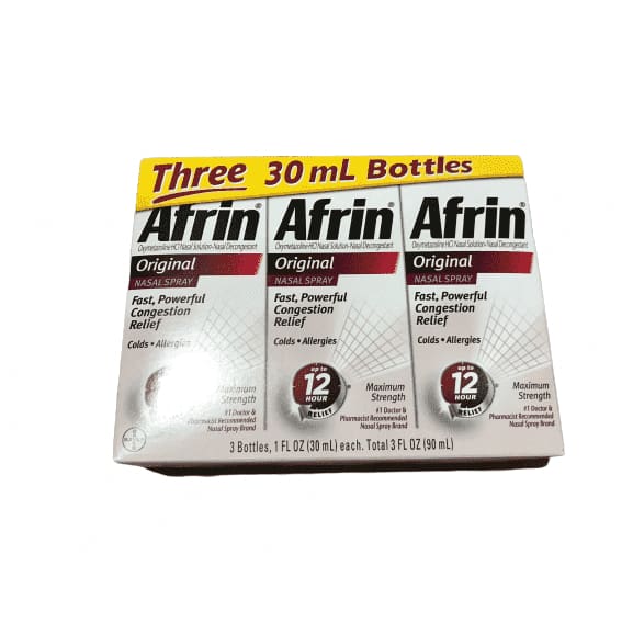 Afrin Original Maximum Strength Nasal Spray Allergy relief, 90 ml. - ShelHealth.Com