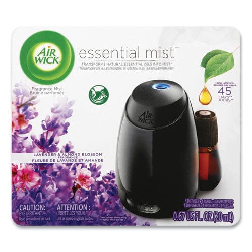 Air Wick Essential Mist Starter Kit Lavender And Almond Blossom 0.67 Oz Bottle - Janitorial & Sanitation - Air Wick®
