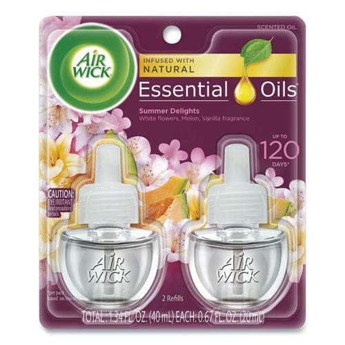 Air Wick Life Scents Scented Oil Refills Summer Delights 0.67 Oz 2/pack 6 Packs/carton - Janitorial & Sanitation - Air Wick®
