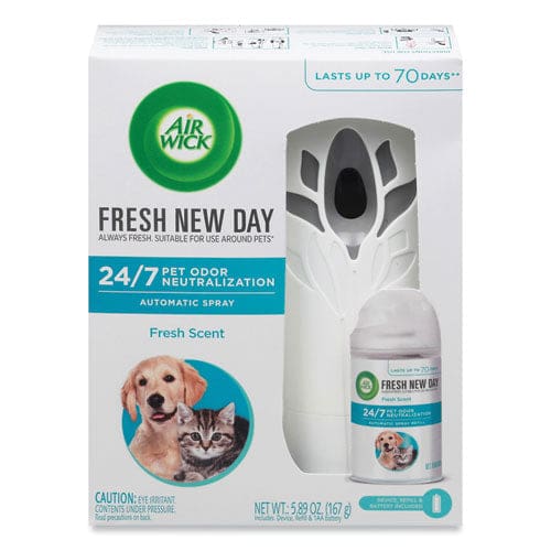 Air Wick Pet Odor Neutralization Automatic Spray Starter Kit 6 X 2.25 X 7.75 White/gray 4/carton - Janitorial & Sanitation - Air Wick®