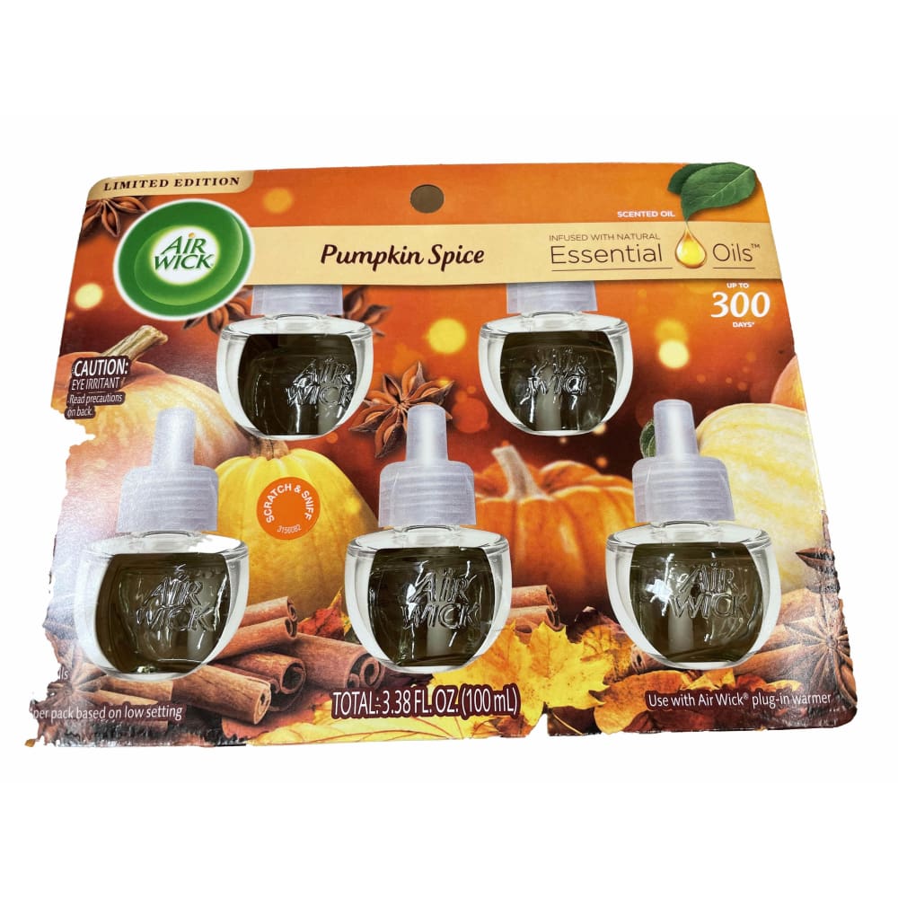 Air Wick Air Wick Plug in Scented Oil Refill, Fall Limited Edition , Multiple Choice Scent, 5 ct (3.38 oz)