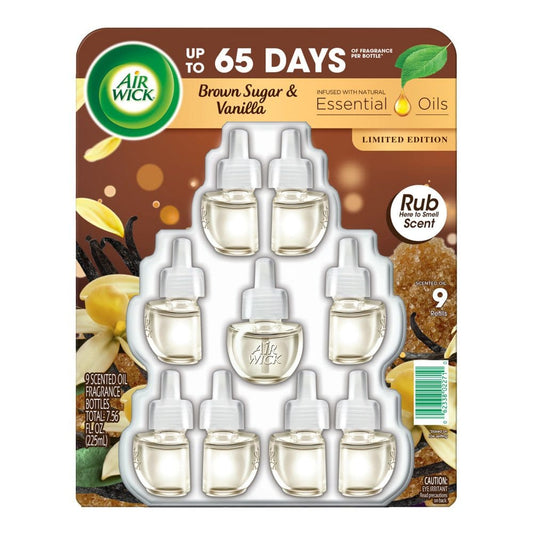 Air Wick Scented Oil Air Freshener Refills Brown Sugar & Vanilla (9 ct.) - New Grocery & Household - Air Wick