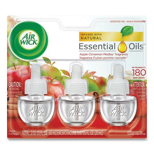 Air Wick Scented Oil Refill Warming - Apple Cinnamon Medley 0.67 Oz 3/pack 6 Packs/carton - Janitorial & Sanitation - Air Wick®