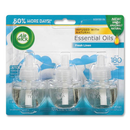Air Wick Scented Oil Refill Warming - Fresh Linen 0.67 Oz 3/pack 6 Packs/carton - Janitorial & Sanitation - Air Wick®