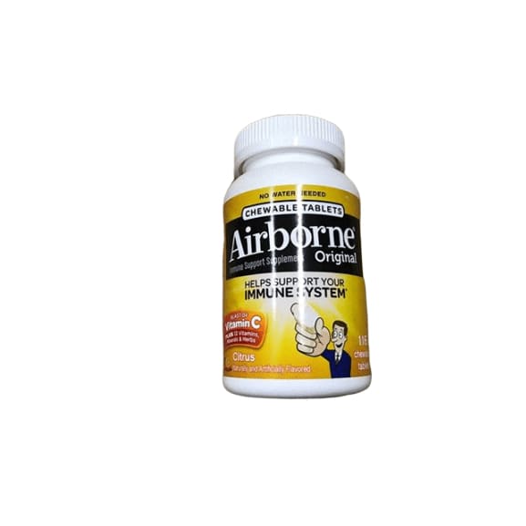 Airborne Citrus Chewable Tablets, 116 count - 1000mg of Vitamin C - Immune Support Supplement - ShelHealth.Com