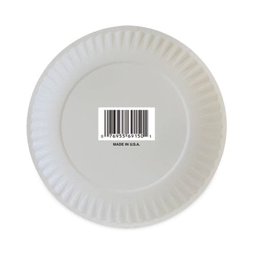 AJM Packaging Corporation Coated Paper Plates 6 Dia White 100/pack 12 Packs/carton - Food Service - AJM Packaging Corporation
