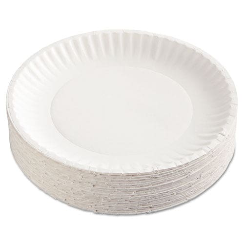 AJM Packaging Corporation Coated Paper Plates 9 Dia White 100/pack 12 Packs/carton - Food Service - AJM Packaging Corporation